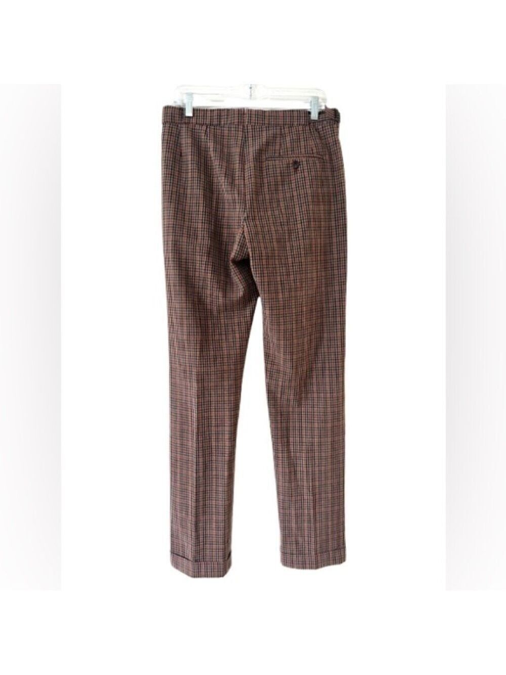 Reiss Brown Orange Mini Plaid Cuffed Tapered Trousers Pants
Size 30 - Picture 4 of 13
